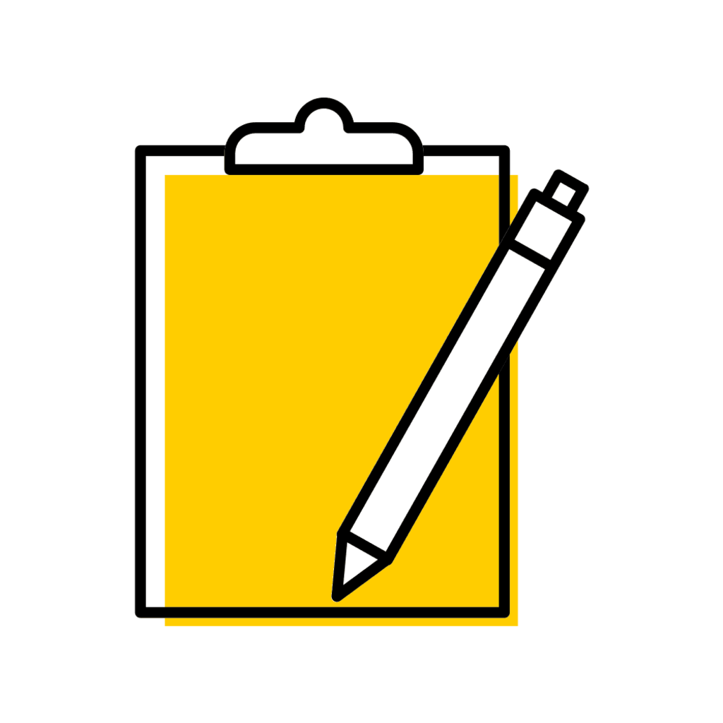 clipboard icon with pen